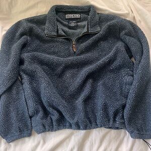 Dark/navy blue Sherpa quarter zip sweatshirt
